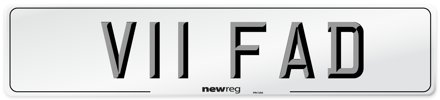 V11 FAD Number Plate from New Reg